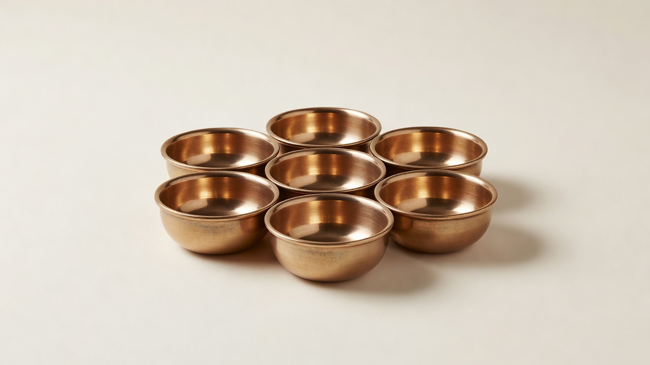 Bronze Katori Set of 6 — handcrafted Bronze metalware